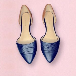 Vintage Tommy Hilfiger Leather Pointed Flats - Navy Blue and Tan